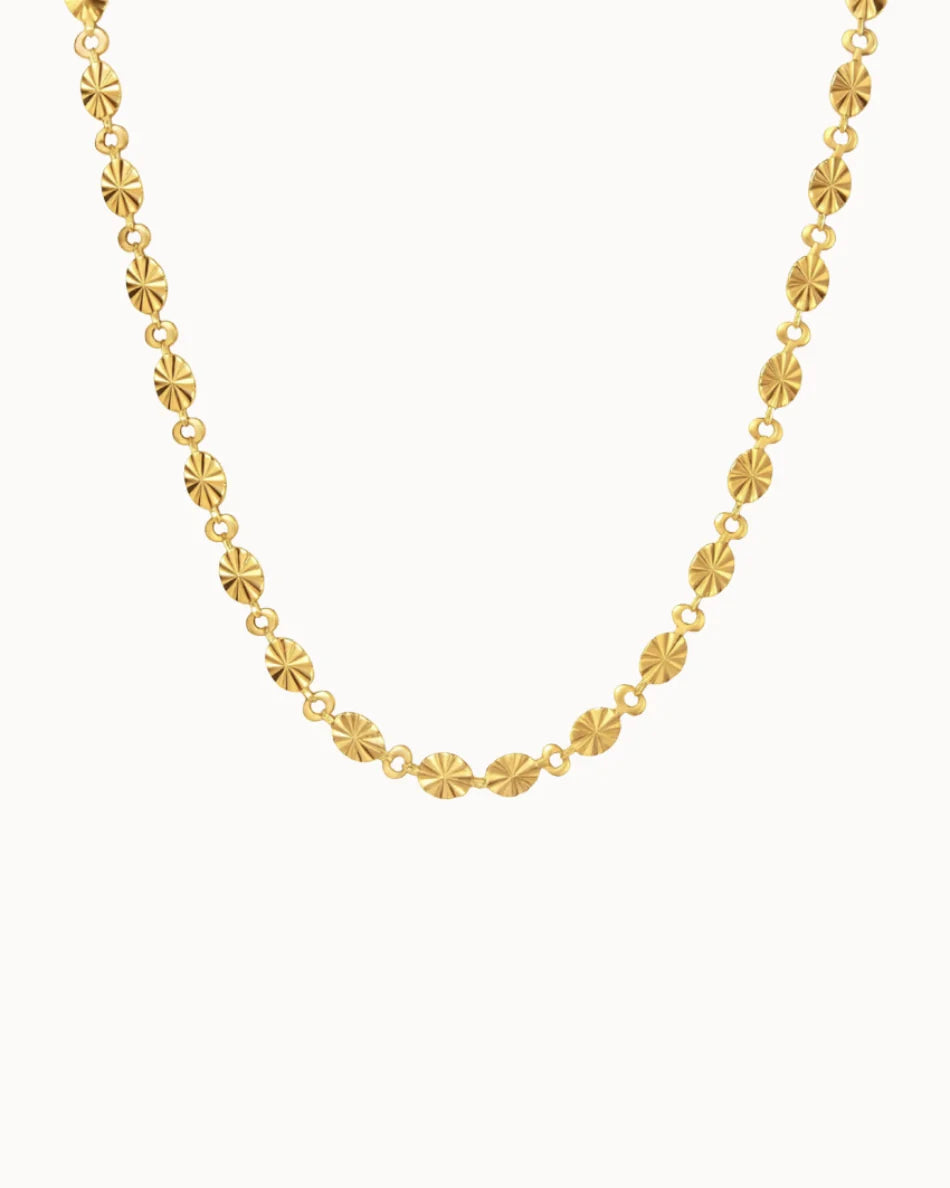 Soleil Necklace, Vandfast, Gold Plated, Nava