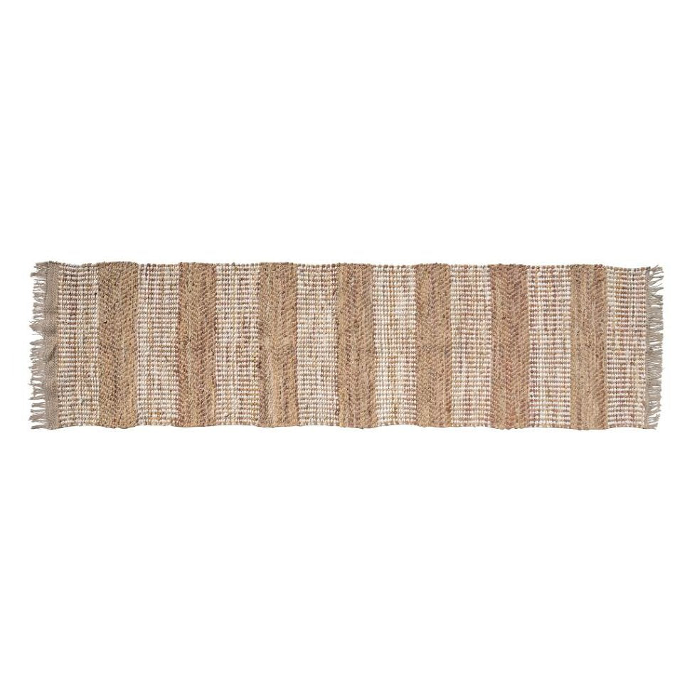 Tæppe i læder (70x250 cm) HVID/BEIGE