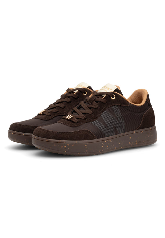Line Sneakers, Chocolate, Woden