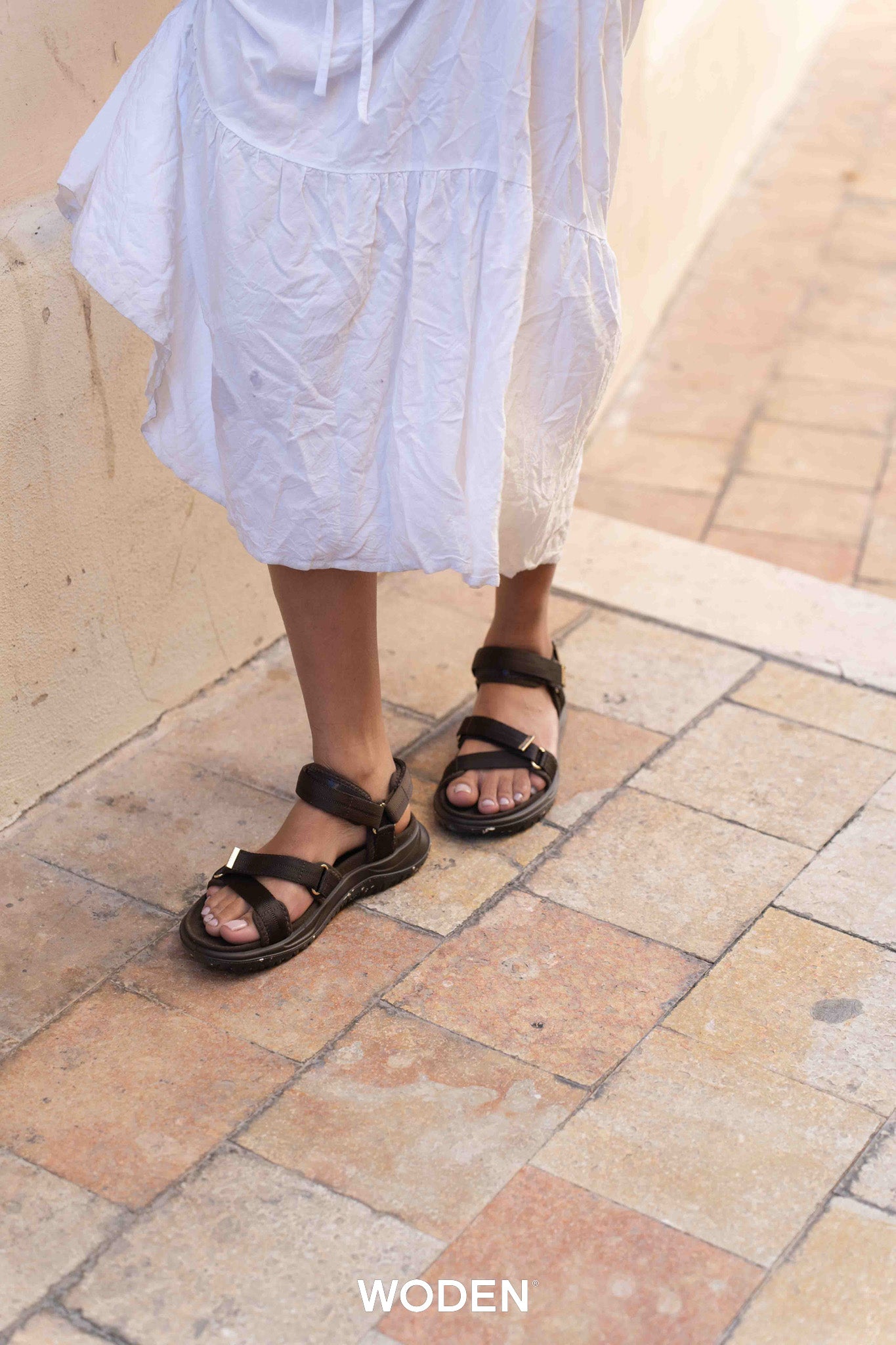 Solvej Sandal, Chocolate, Woden