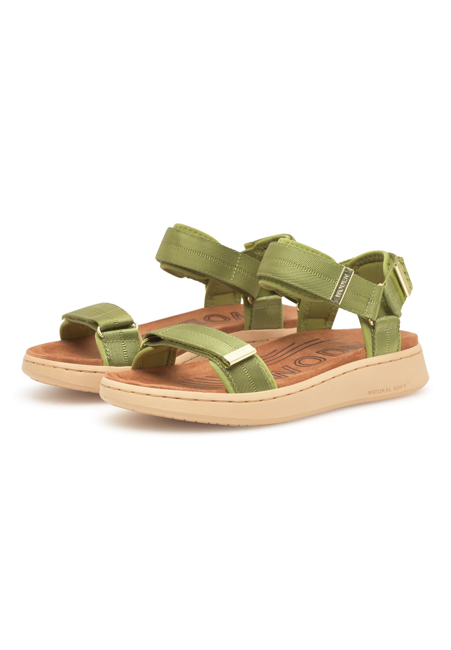 Line Sandal, Bambus Green, Woden