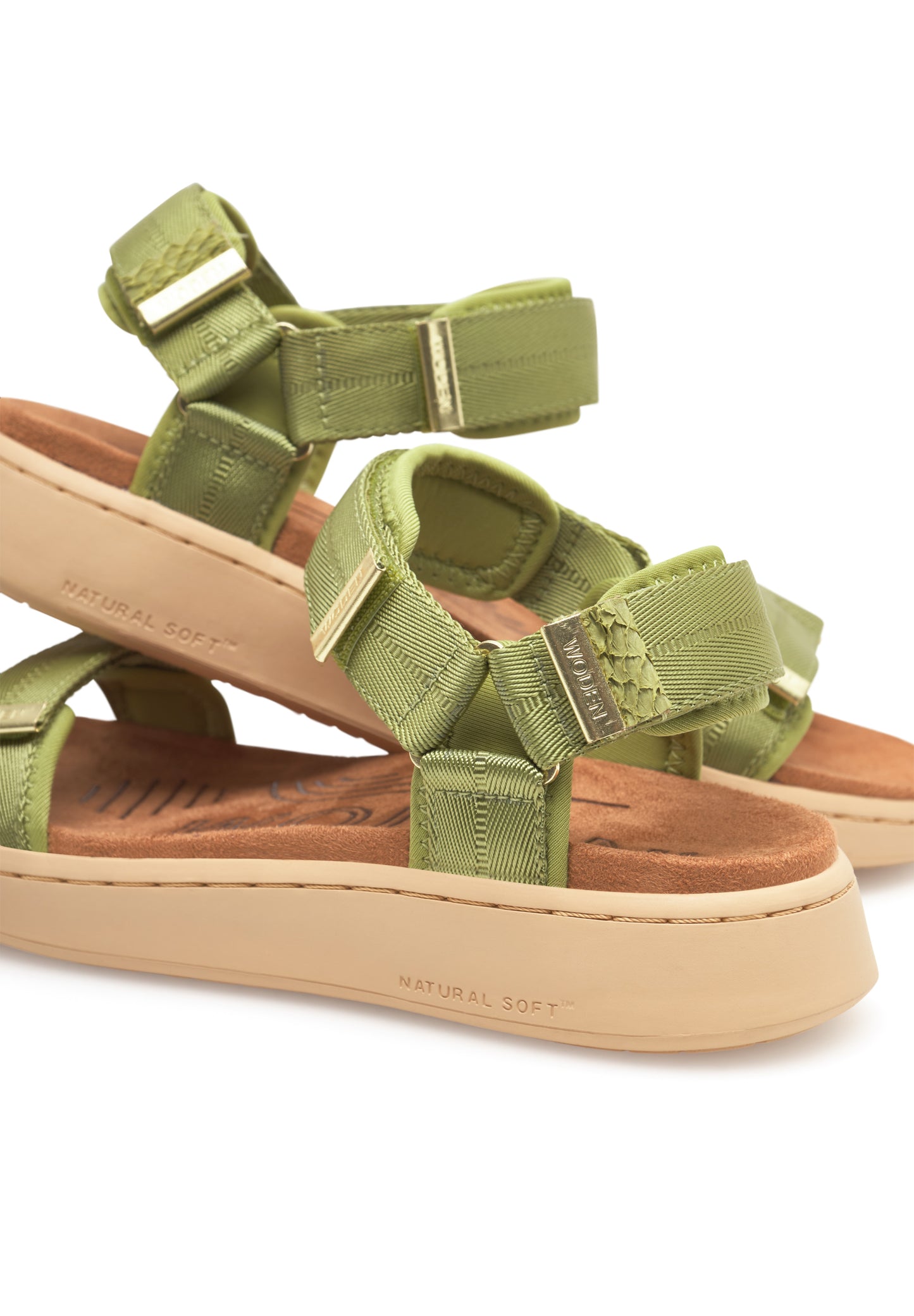 Line Sandal, Bambus Green, Woden