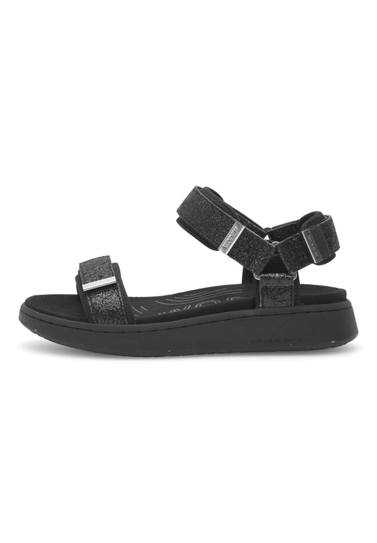 Line Glitter Sandal (black)