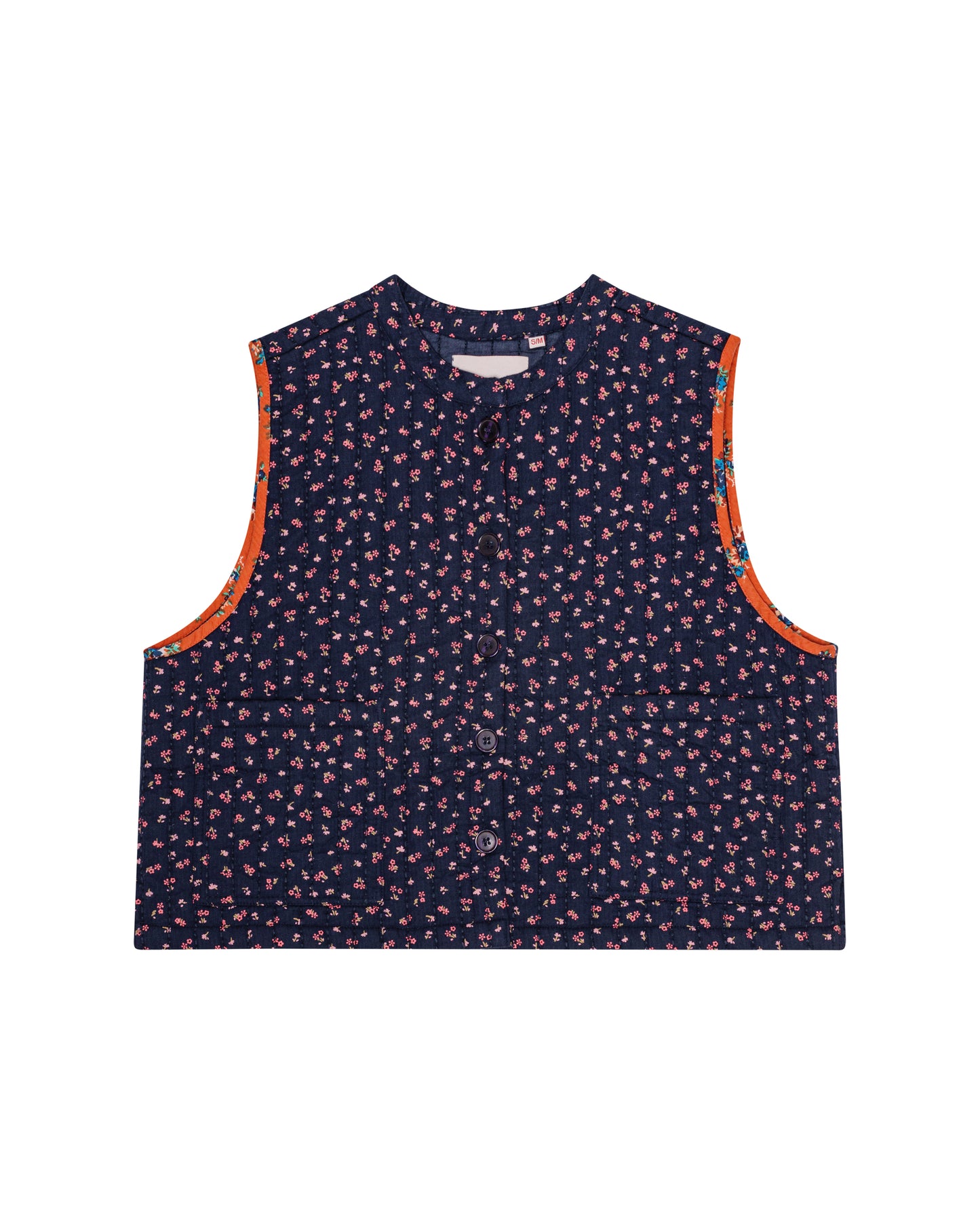 Fleur Short Waistcoat (indigo)