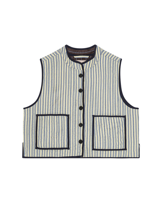 Quilted Waistcoat Mio, Sapphire, Habiba