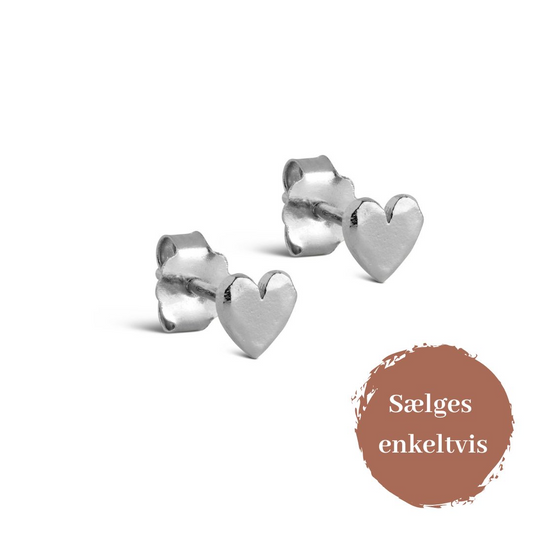 Ørestik 'Heart', Silver, Enamel