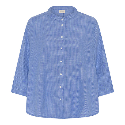 Seoul Short Shirt Medium blue stripe