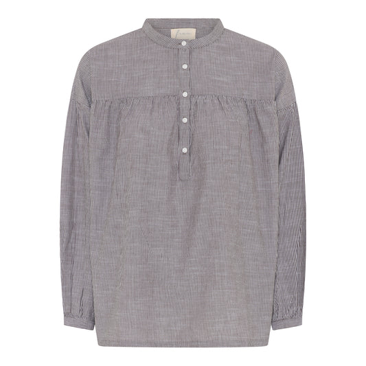 Paris LS Shirt Coffee quartz stripe
