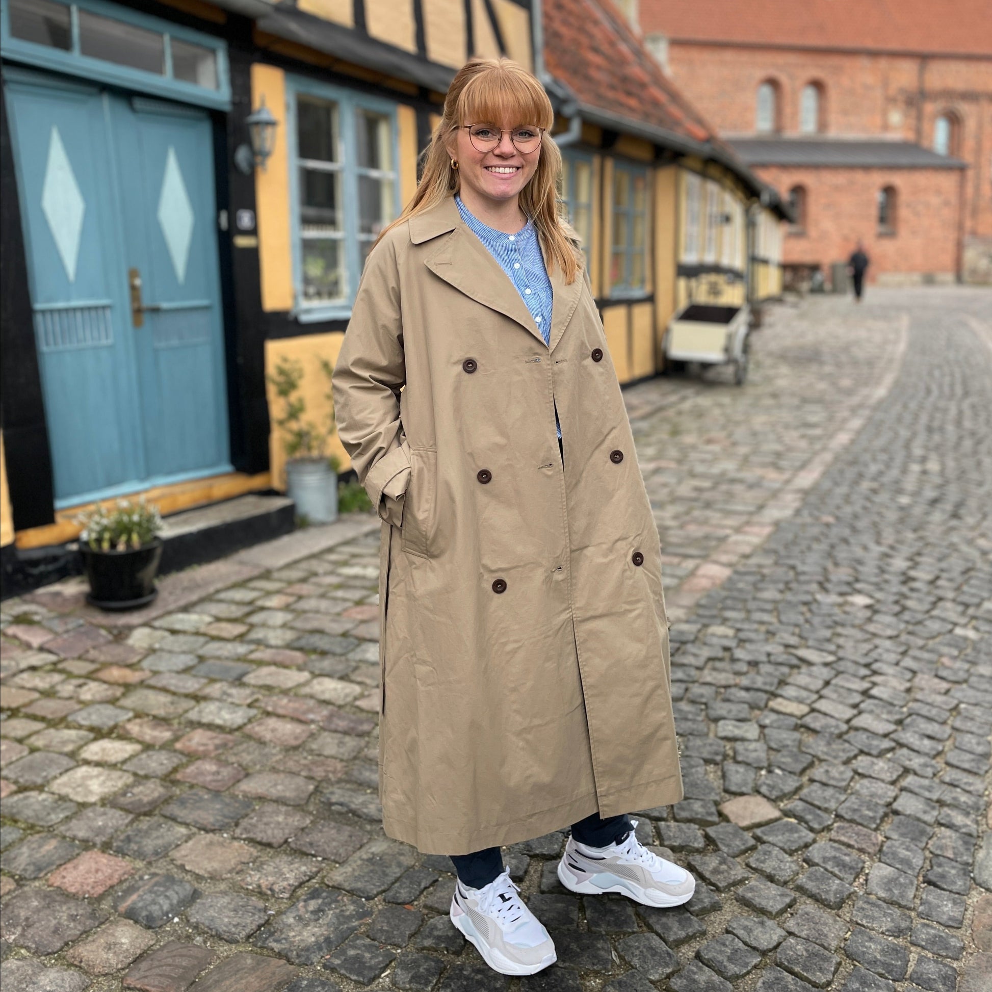Beige trenchcoat