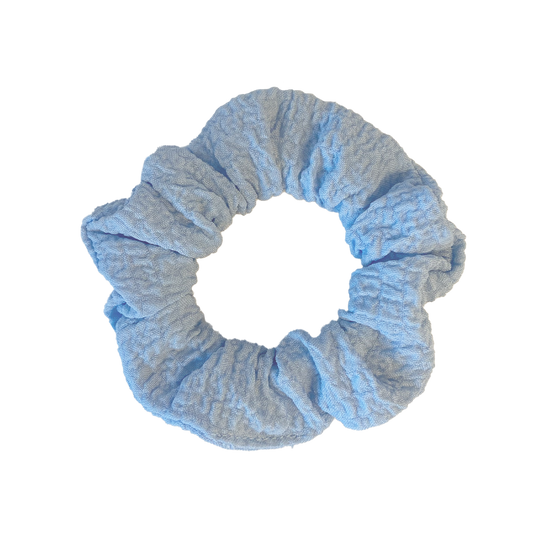 lyseblå scrunchie