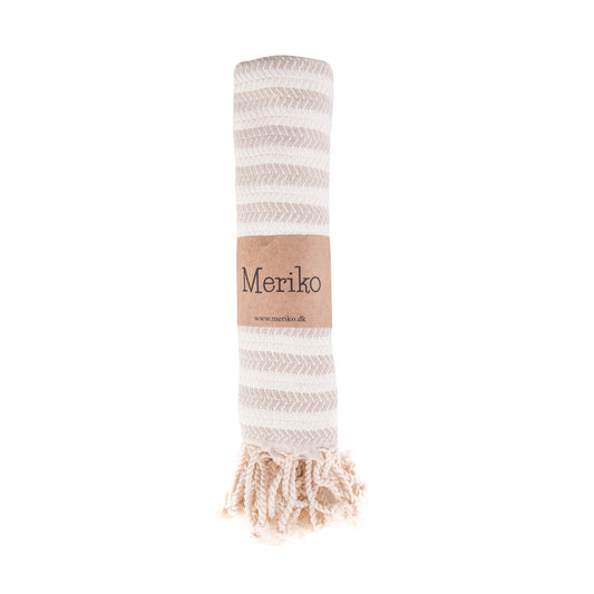 Stripe gæstehåndklæde (beige)