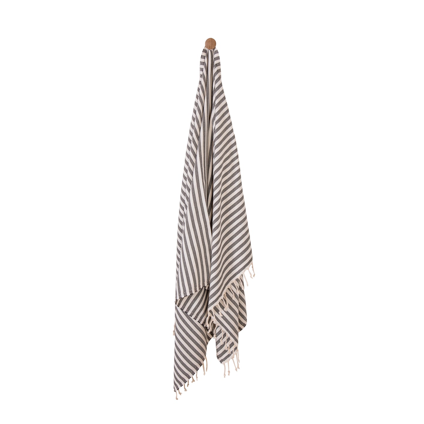Stripe håndklæde (sort)