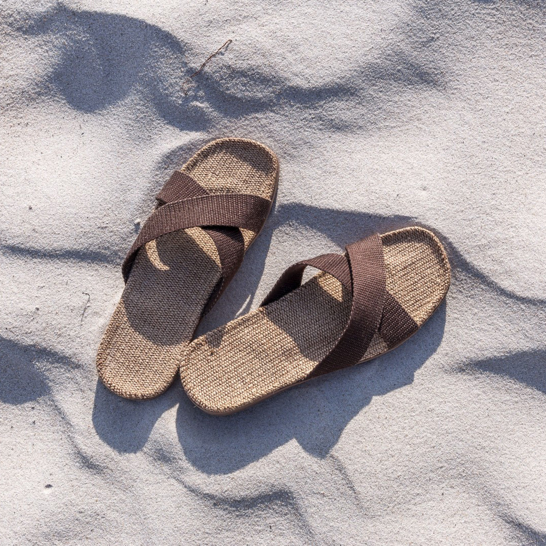 Brun jutesandal