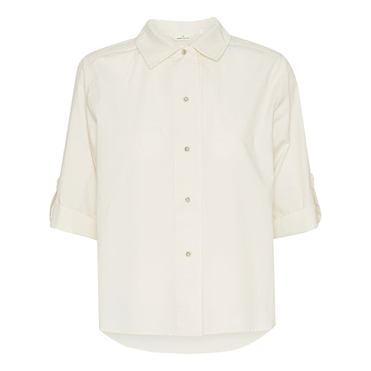 hvid Kort ærmet økologisk bomulds skjorte