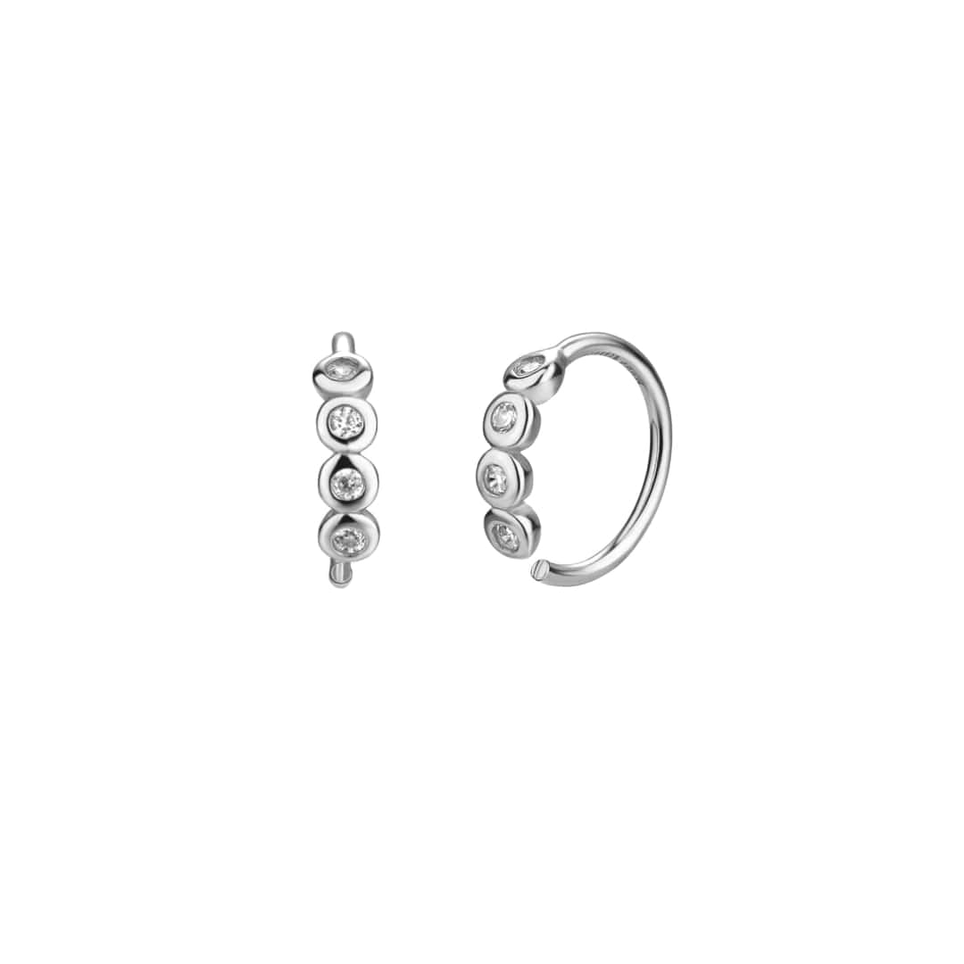 Crystal Hoops Small / Silver