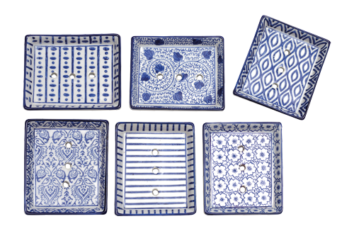 Sæbeskål i keramik m/ mønster