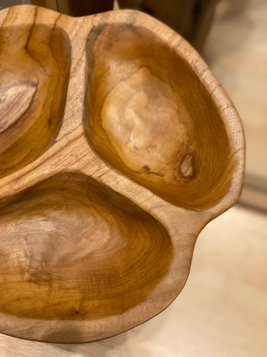 Teak bowl m/ inddeling