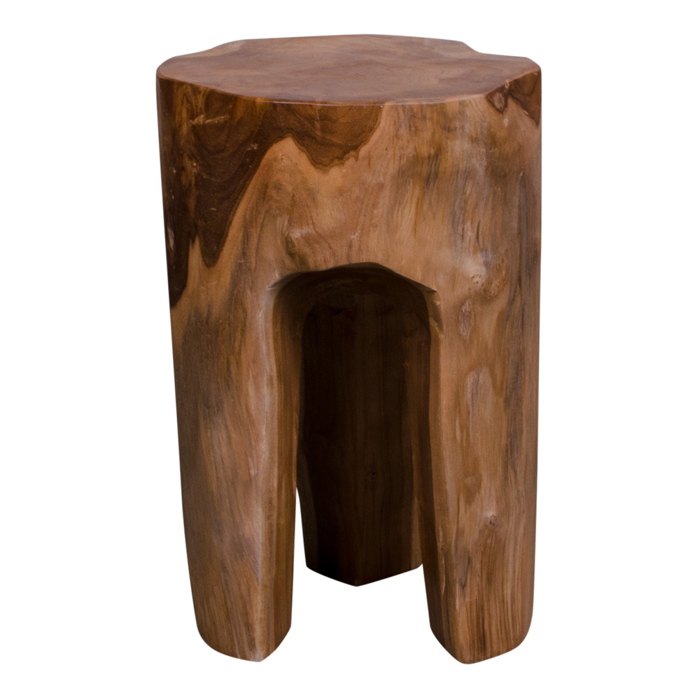 Teak skammel (rund)